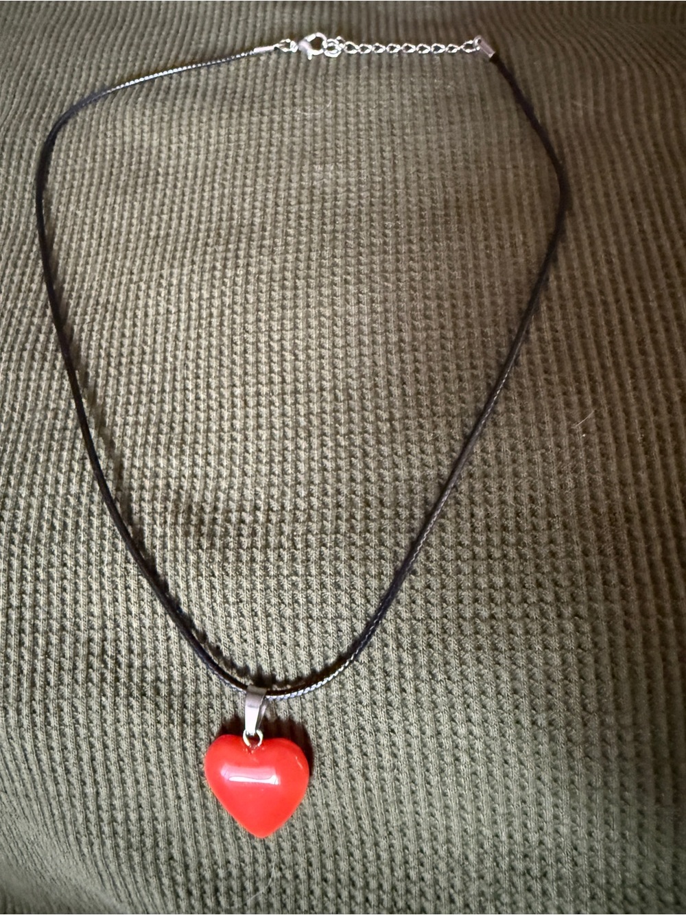 Red Heart Pendant Necklace - Women's Jewelry